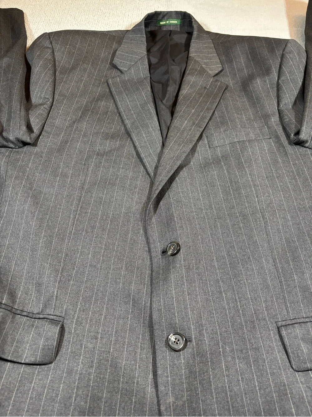 Lauren Ralph Lauren Men's Gray Pinstripe Blazer Wool